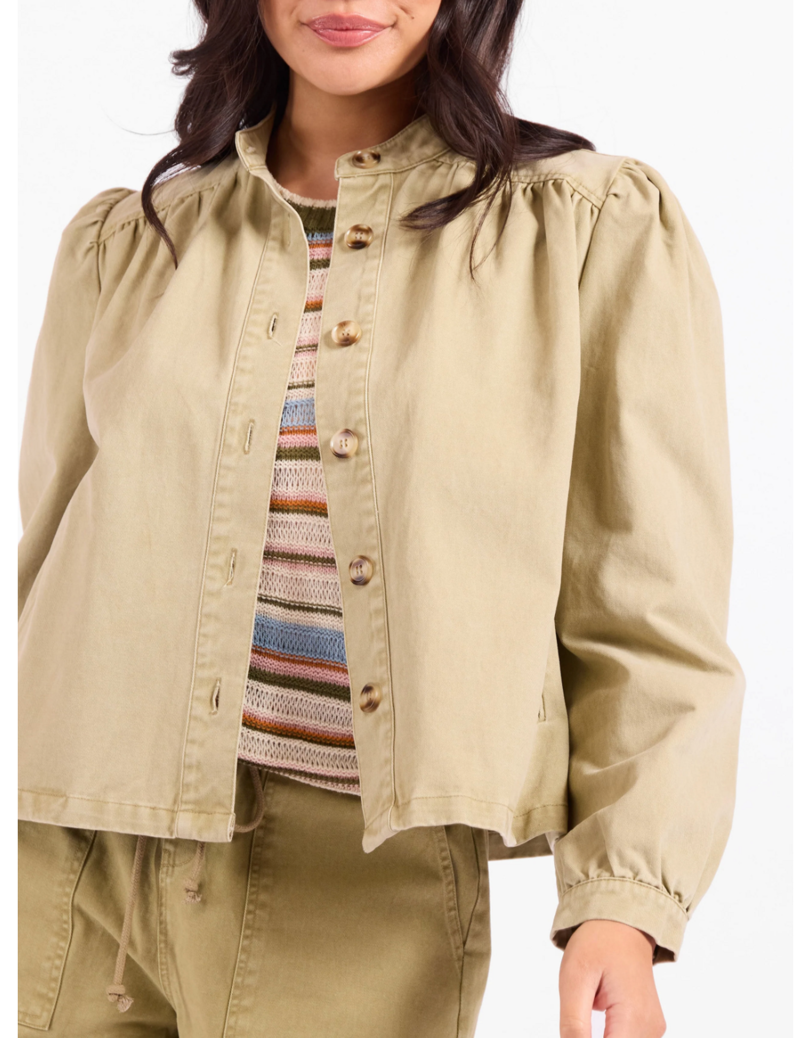 Sadie & Sage Sadie & Sage - Wildhearted Buttoned Jacket (Olive Green)