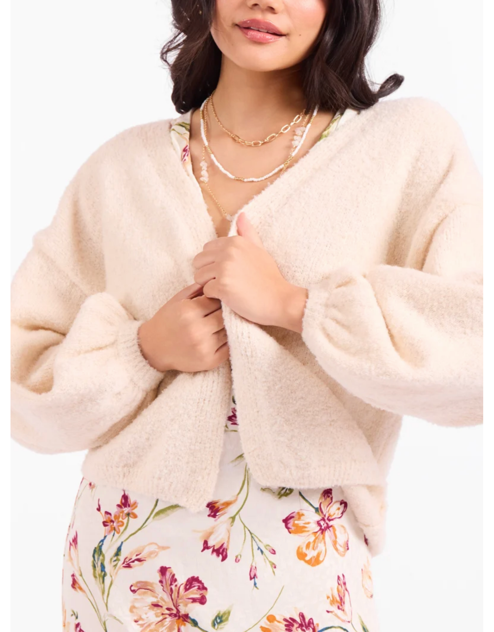 Sadie & Sage Sadie & Sage - Marley Dolman Sleeveless Cardigan (Ivory)