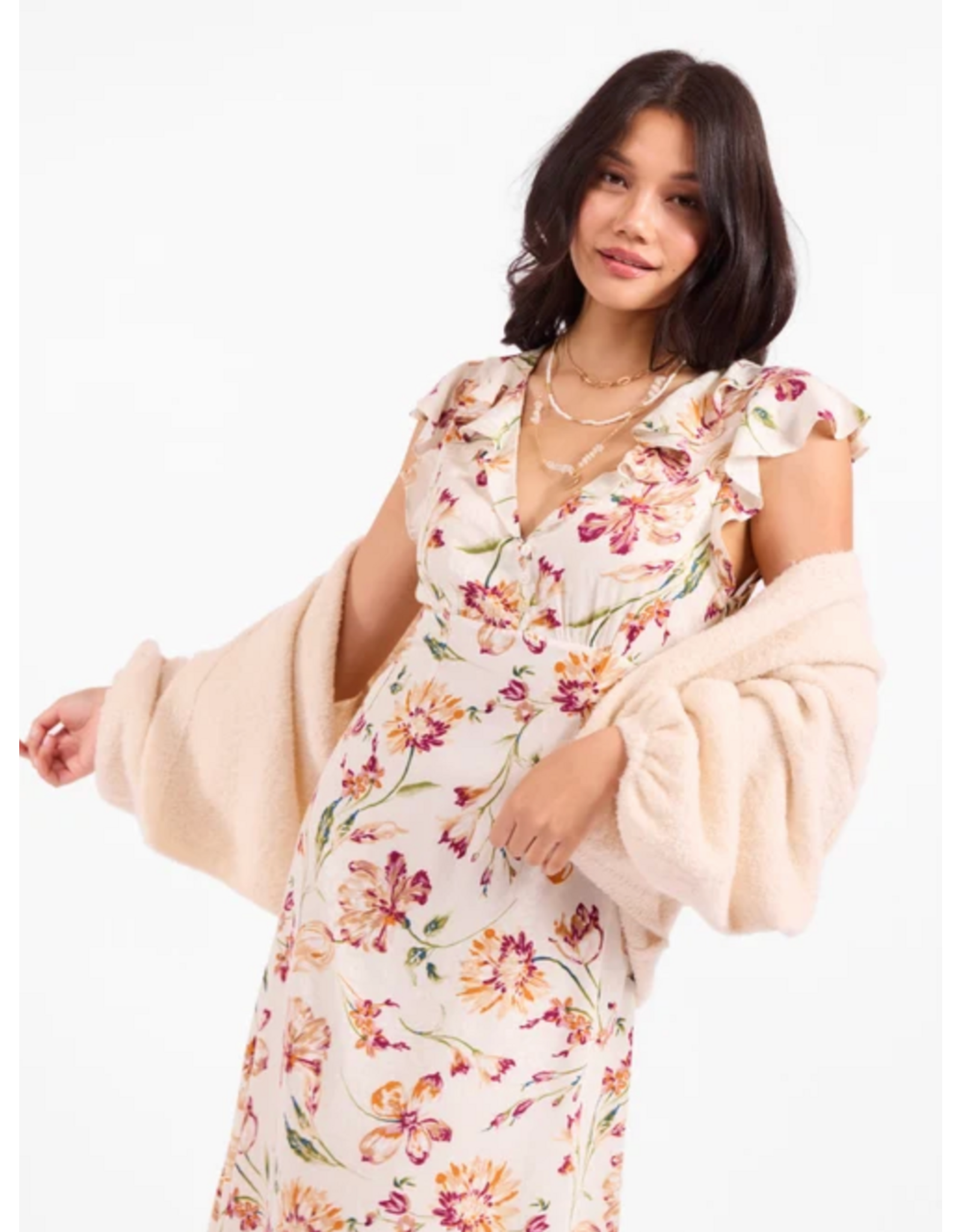 Sadie & Sage Sadie & Sage - Marley Dolman Sleeveless Cardigan (Ivory)
