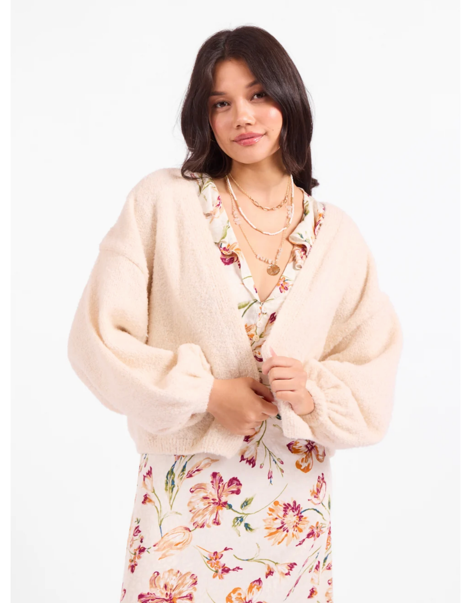 Sadie & Sage Sadie & Sage - Marley Dolman Sleeveless Cardigan (Ivory)