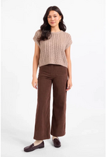 Sadie & Sage Sadie & Sage - Effortless Cable Knit Sweater Tank (Grey - Beige)