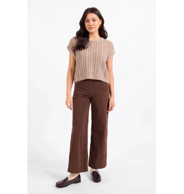 Sadie & Sage Sadie & Sage - Effortless Cable Knit Sweater Tank (Grey - Beige)