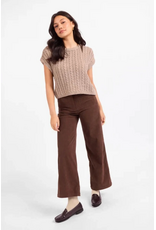 Sadie & Sage Sadie & Sage - Effortless Cable Knit Sweater Tank (Grey - Beige)