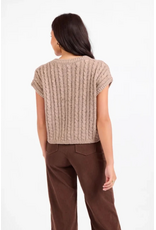 Sadie & Sage Sadie & Sage - Effortless Cable Knit Sweater Tank (Grey - Beige)