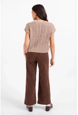 Sadie & Sage Sadie & Sage - Effortless Cable Knit Sweater Tank (Grey - Beige)