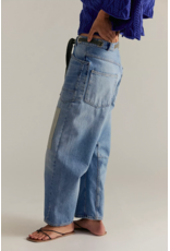 Free people Free People - Moxie Low Slung Pull on Barrel Jean (Truest Blue)