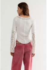 Free people Free People - Amber Lace Cuff Long Sleeve Top (White)