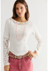 Free people Free People - Amber Lace Cuff Long Sleeve Top (White)