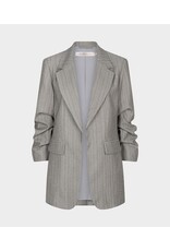 EsQualo EsQualo - 3/4 Sleeve Herringbone Blazer (Light Grey)