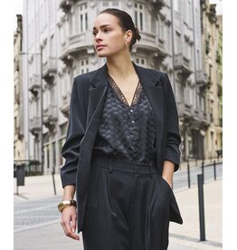 EsQualo EsQualo - 3/4 Sleeve Blazer (Black)