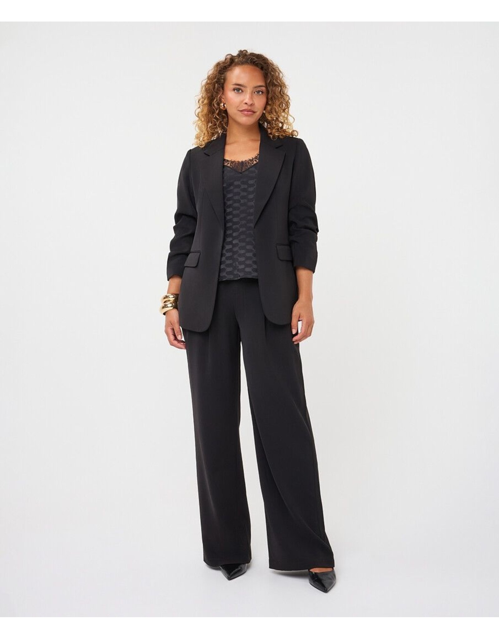 EsQualo EsQualo - 3/4 Sleeve Blazer (Black)
