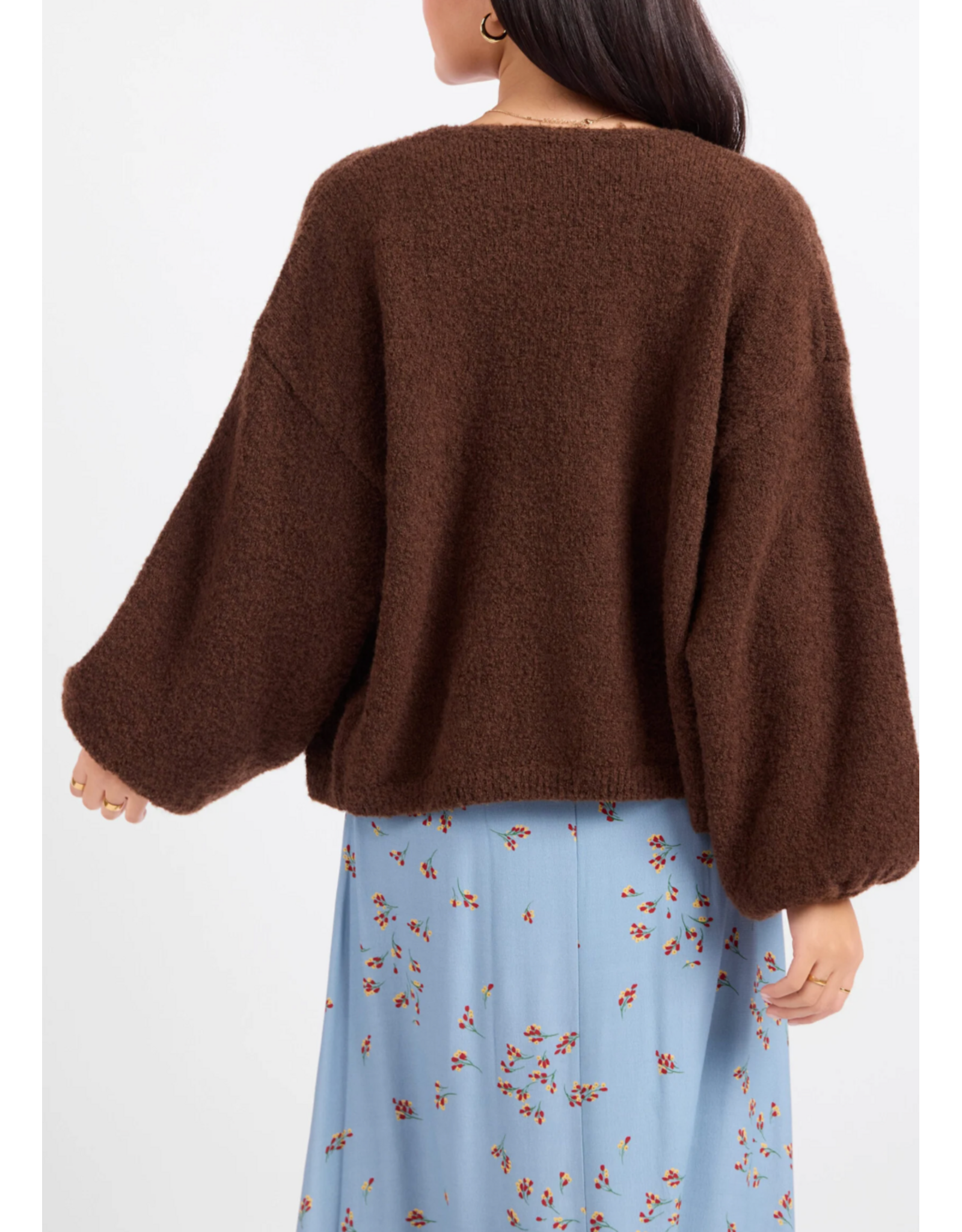 Sadie & Sage Sadie & Sage - Marley Dolman Sleeve Cardigan (Dark Brown)
