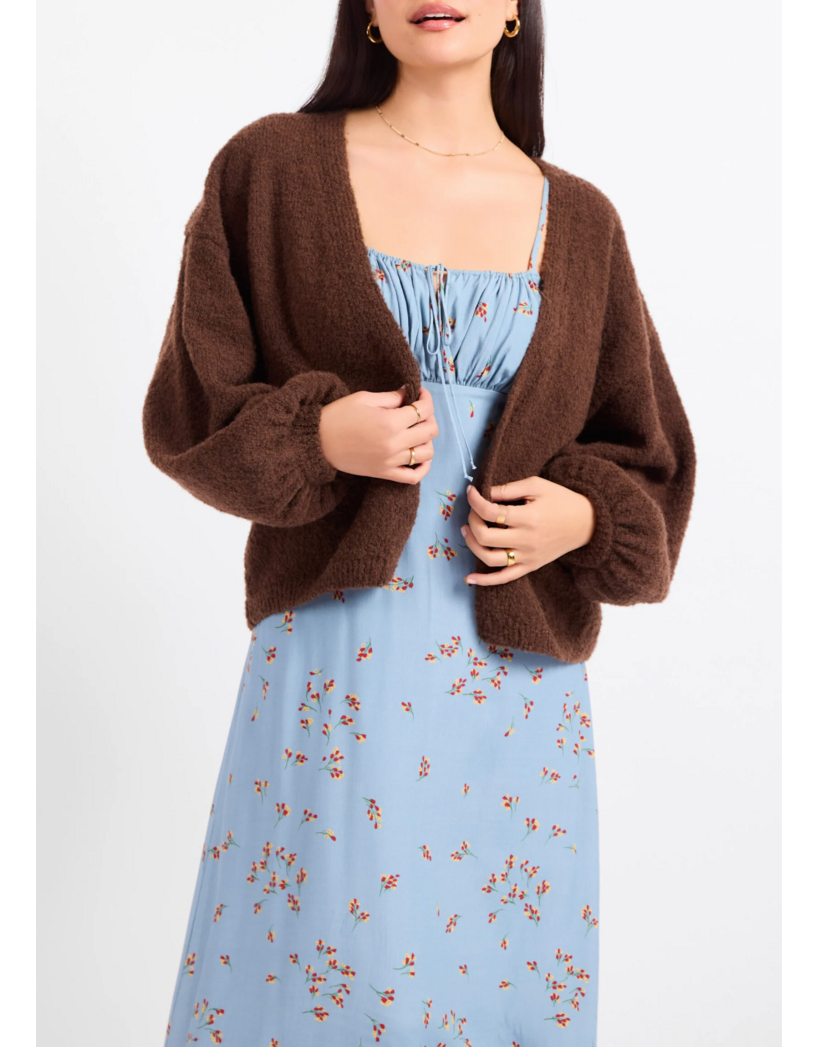 Sadie & Sage Sadie & Sage - Marley Dolman Sleeve Cardigan (Dark Brown)