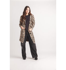 Papillon Papillon - Leopard Print Coatigan with Pockets (Beige)
