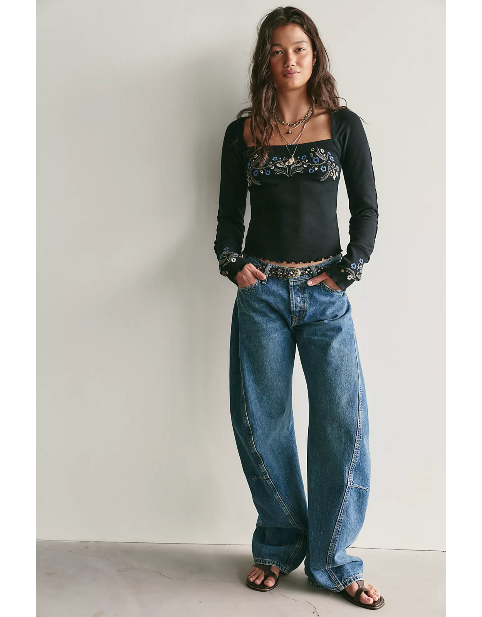 Free people Free People - Olivia Long-Sleeve Top (Black)