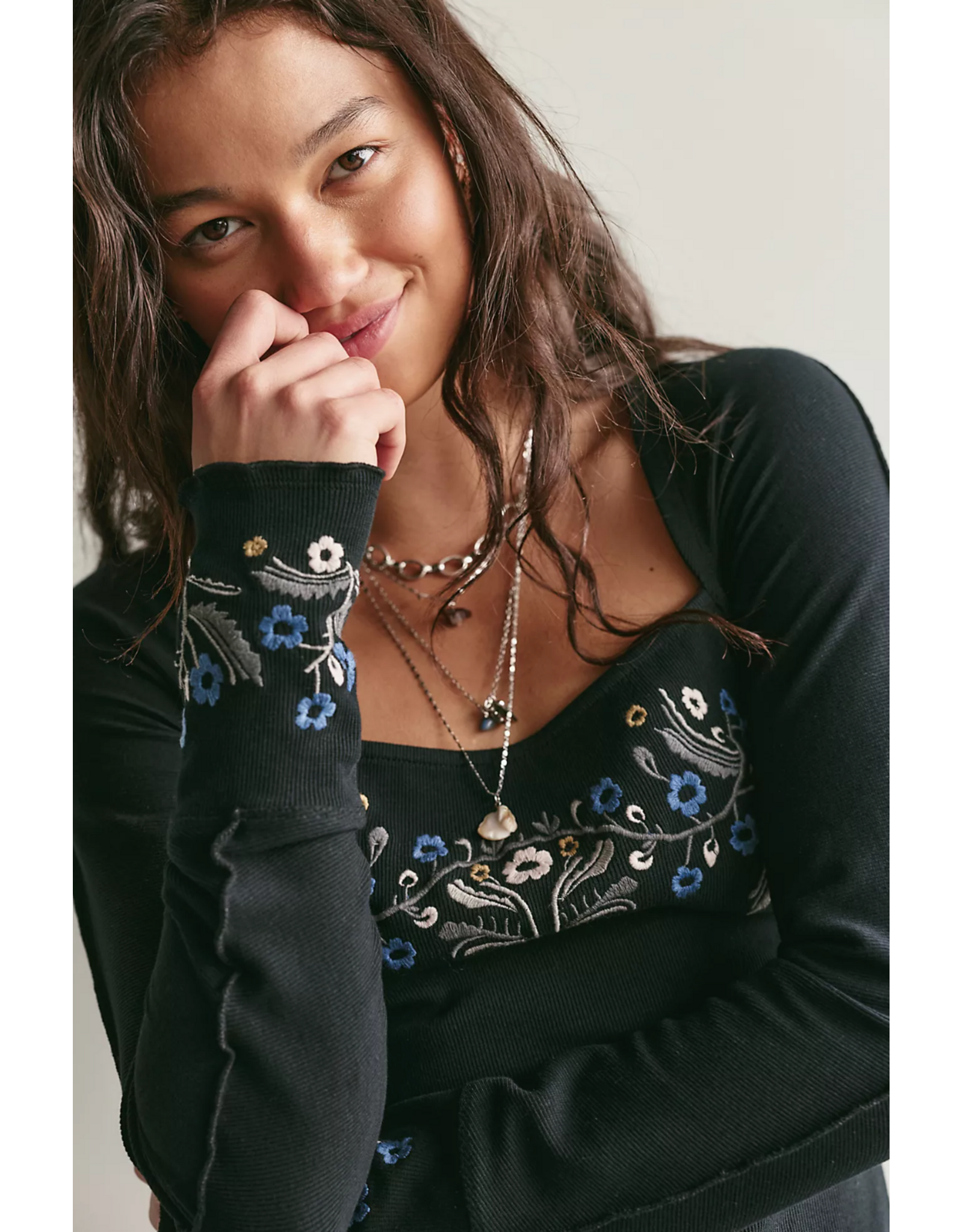 Free people Free People - Olivia Long-Sleeve Top (Black)