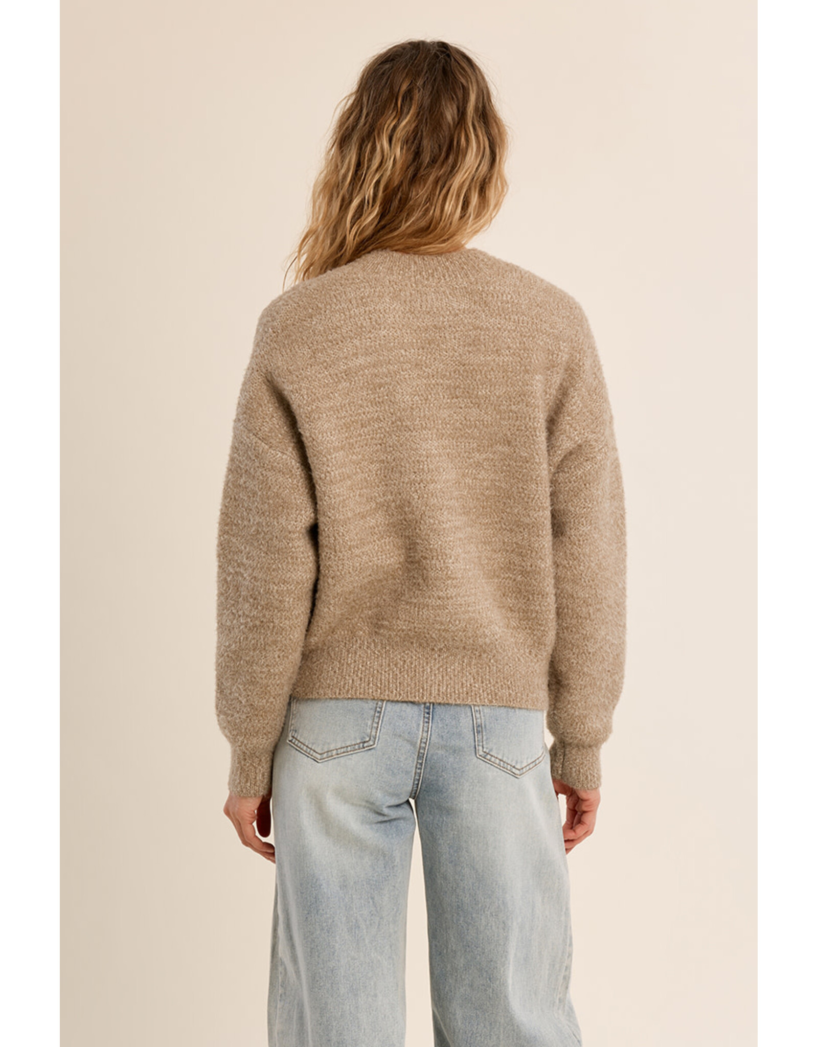 Molly Bracken Molly Bracken - Cardigan with Heart Detail (Beige)