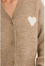 Molly Bracken Molly Bracken - Cardigan with Heart Detail (Beige)