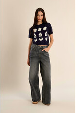 Molly Bracken Molly Bracken - Tea Time Short Sleeve Sweater (Navy)