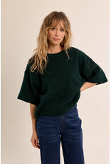Molly Bracken Molly Bracken - Flared Knit Sweater with 3/4 Sleeves (Green)