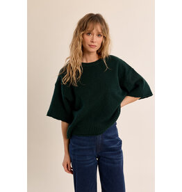 Molly Bracken Molly Bracken - Flared Knit Sweater with 3/4 Sleeves (Green)