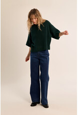 Molly Bracken Molly Bracken - Flared Knit Sweater with 3/4 Sleeves (Green)