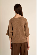 Molly Bracken Molly Bracken - Flared Knit Sweater with 3/4 Sleeves (Camel)