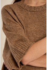 Molly Bracken Molly Bracken - Flared Knit Sweater with 3/4 Sleeves (Camel)