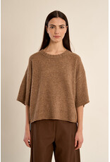 Molly Bracken Molly Bracken - Flared Knit Sweater with 3/4 Sleeves (Camel)