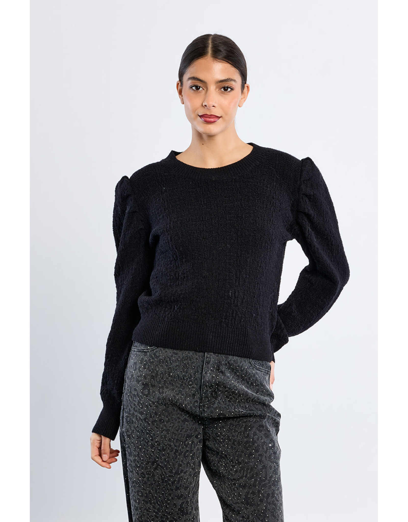 Molly Bracken Molly Bracken - Balloon Sleeve Sweater (Black)