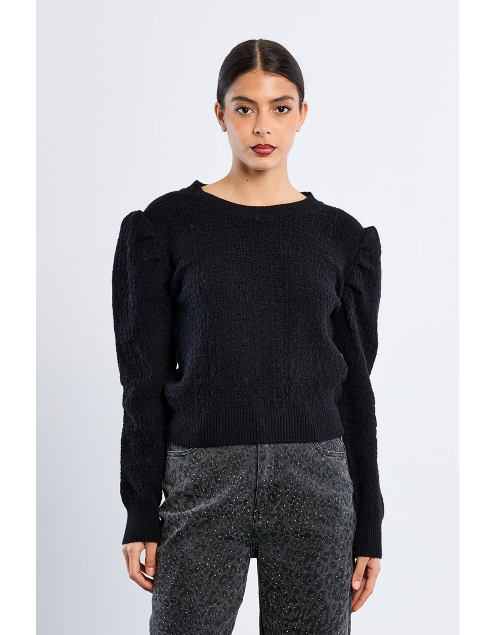 Molly Bracken Molly Bracken - Balloon Sleeve Sweater (Black)