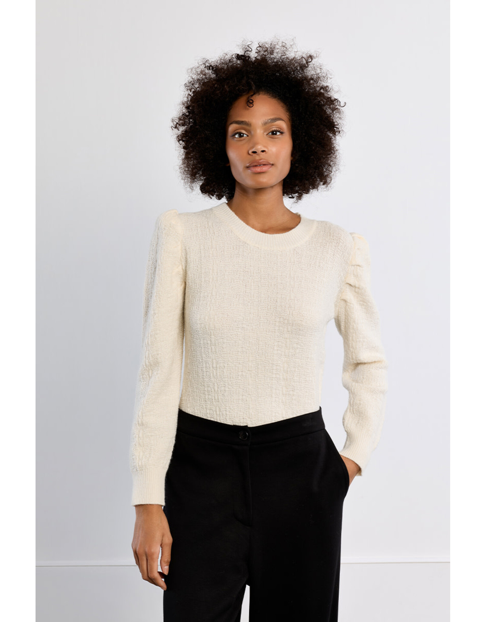 Molly Bracken Molly Bracken - Balloon Sleeve Sweater (Ecru)