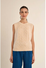 Molly Bracken Molly Bracken - Sleeveless Round Neck Sweater (Cream)