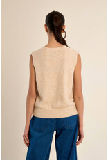 Molly Bracken Molly Bracken - Sleeveless Round Neck Sweater (Cream)