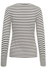 Kaffe Kaffe - Liddy Striped Long Sleeve Shirt (Chalk / Brown)