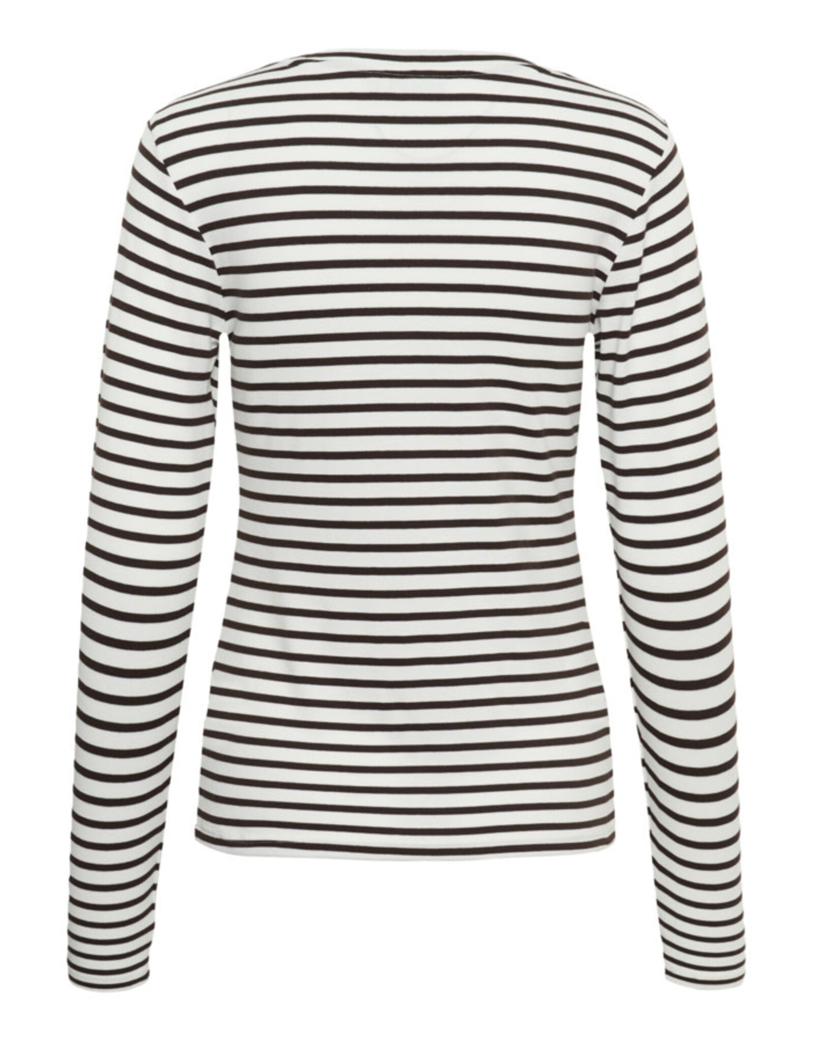 Kaffe Kaffe - Liddy Striped Long Sleeve Shirt (Chalk / Brown)