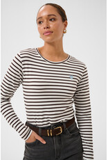 Kaffe Kaffe - Liddy Striped Long Sleeve Shirt (Chalk / Brown)