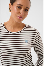 Kaffe Kaffe - Liddy Striped Long Sleeve Shirt (Chalk / Brown)