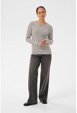 Kaffe Kaffe - Liddy Striped Long Sleeve Shirt (Chalk / Brown)