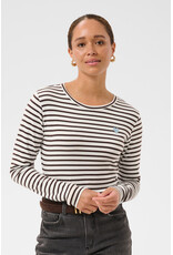 Kaffe Kaffe - Liddy Striped Long Sleeve Shirt (Chalk / Brown)