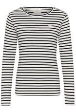 Kaffe Kaffe - Liddy Striped Long Sleeve Shirt (Chalk / Black / Feather)
