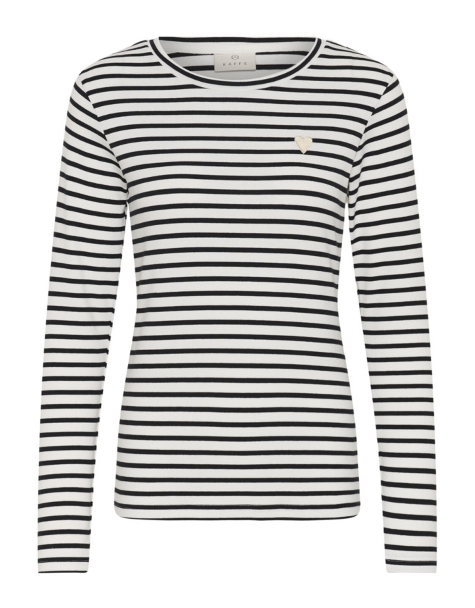 Kaffe Kaffe - Liddy Striped Long Sleeve Shirt (Chalk / Black / Feather)