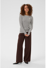 Kaffe Kaffe - Liddy Striped Long Sleeve Shirt (Chalk / Black / Feather)