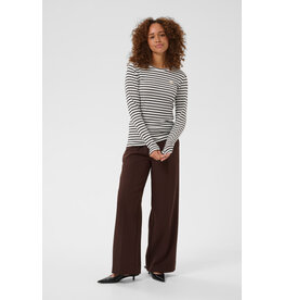 Kaffe Kaffe - Liddy Striped Long Sleeve Shirt (Chalk / Black / Feather)