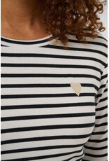 Kaffe Kaffe - Liddy Striped Long Sleeve Shirt (Chalk / Black / Feather)