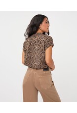EsQualo EsQualo - Leopard Top with Twist Detail