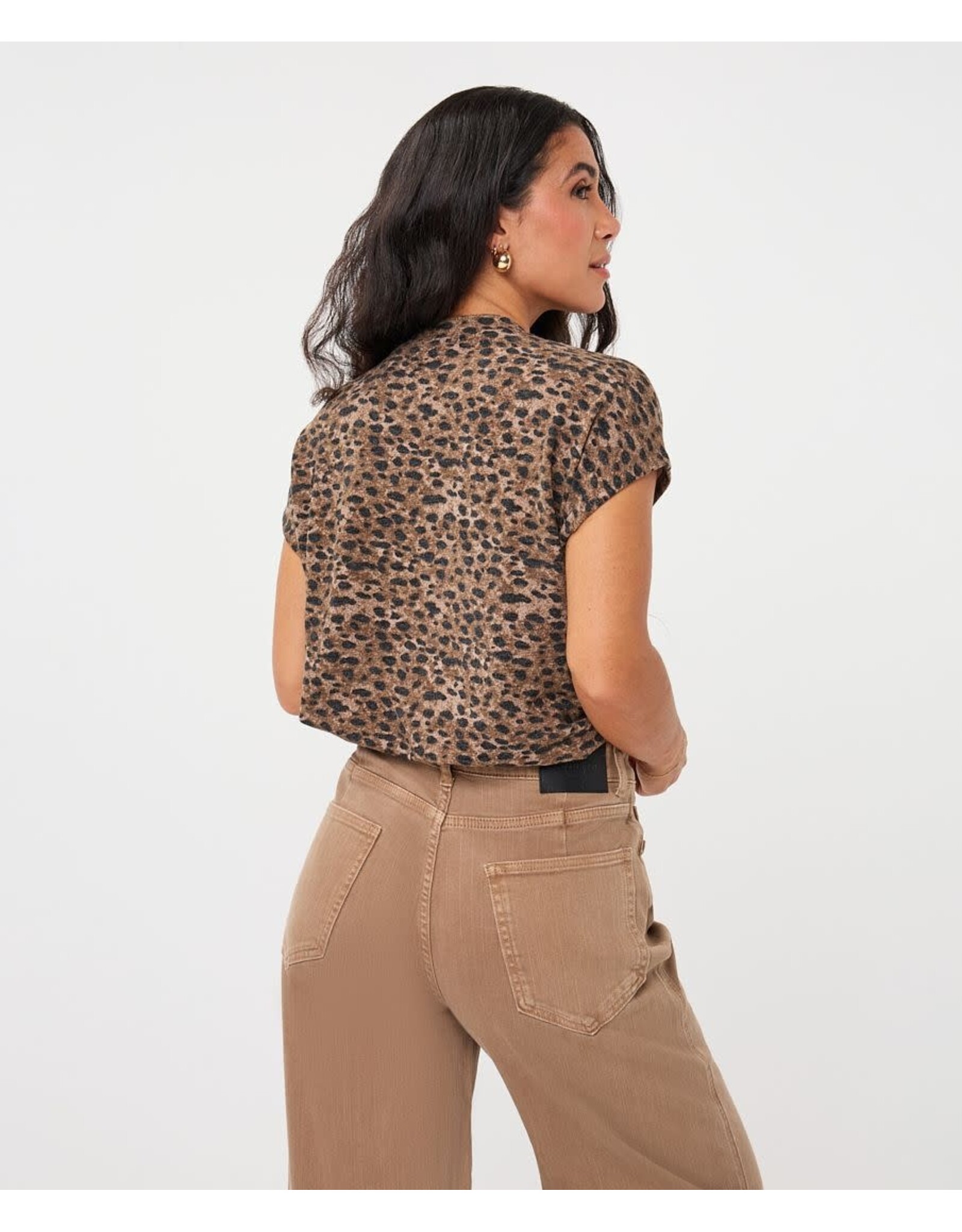 EsQualo EsQualo - Leopard Top with Twist Detail