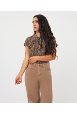 EsQualo EsQualo - Leopard Top with Twist Detail
