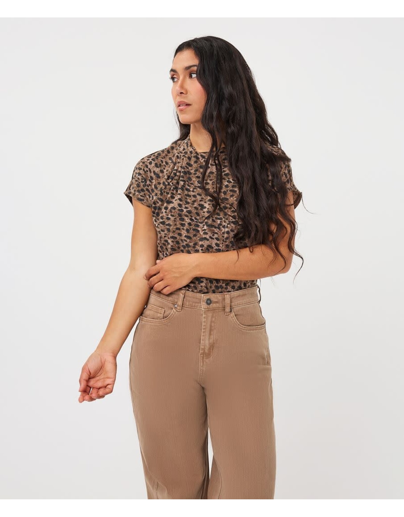 EsQualo EsQualo - Leopard Top with Twist Detail