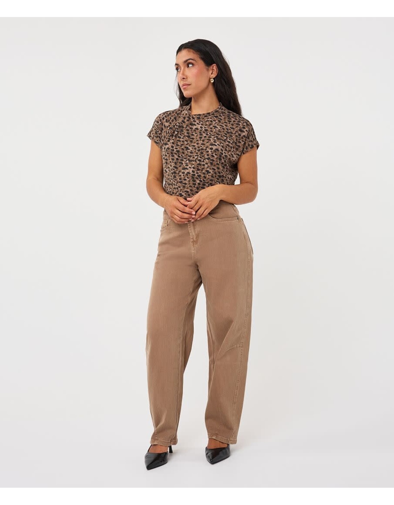 EsQualo EsQualo - Leopard Top with Twist Detail